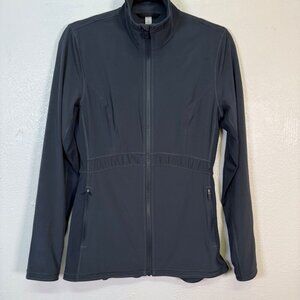 Lululemon Round Trip Jacket Gray Women's 8 Ruched Back Full Zip Define Yoga